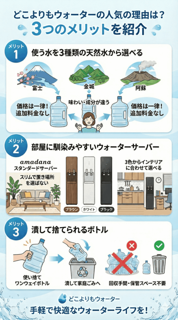 どこよりもウォーターの人気の理由は？3つのメリットを紹介